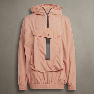 Vestes coupe-vent à capuche vintage pour hommes, personnalisées OEM, à demi-zip, amples, respirantes, écologiques, à séchage rapide, en toile imperméable de haute qualité - Product Image 4