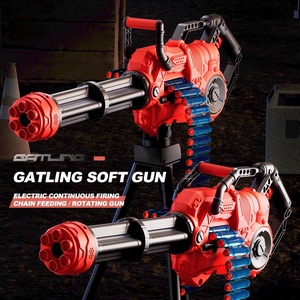 Súng đồ chơi đạn bọt mềm, kiểu Gatling, bắn tự động 6 lỗ, xoay nòng, dành cho thanh thiếu niên, người lớn, trẻ em, bán buôn - Product Image 1