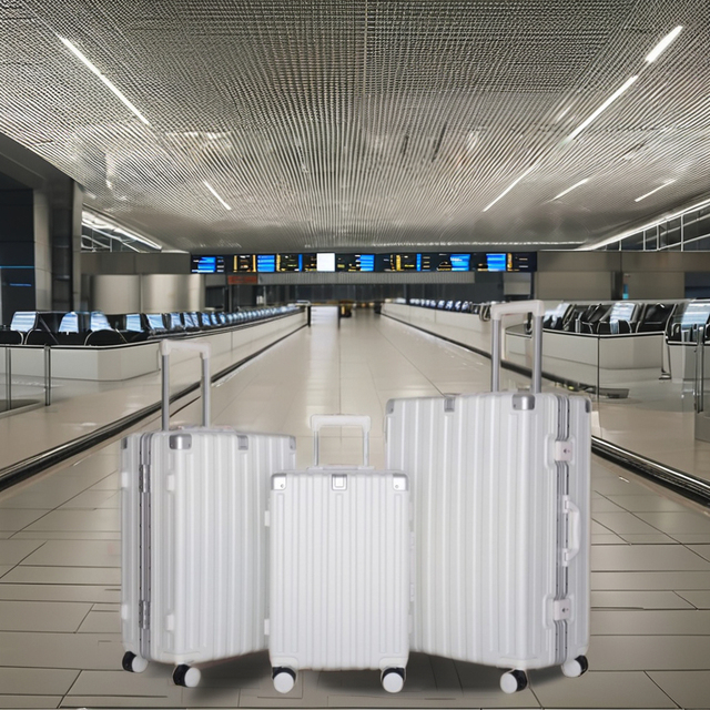 Unisex 20-24 Inch Aluminum Frame Suitcase Set Large Capacity Travel Trolley Case Fashionable PC Boarding Luggage Spinner Case