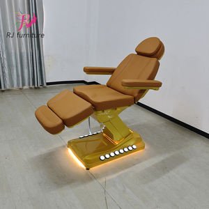 Cama de Masaje Facial Eléctrica Curva de Metal con 3 Motores, Dorada, de Lujo y Moderna, para Extensiones de Pestañas - Product Image 2