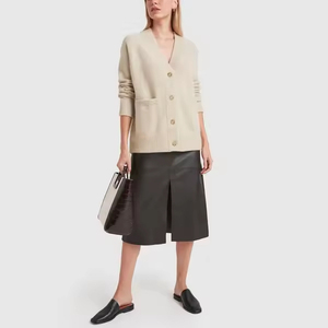 <span class=keywords><strong>Cardigan</strong></span> da <span class=keywords><strong>Donna</strong></span> in Cashmere a Tinta Unita con Bottoni di Produzione Maglieria Fashion - Product Image 2