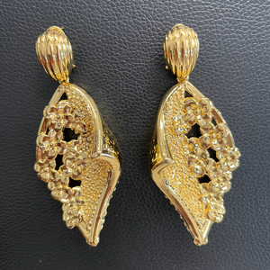 Yulaili Hotsale feuille forme femmes Vintage rond grandes boucles d'oreilles à <span class=keywords><strong>la</strong></span> mode à <span class=keywords><strong>la</strong></span> mode Fine mariée mariage bijoux Boho fête pédants - Product Image 6
