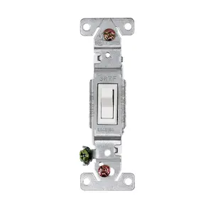 Interrupteur à bascule blanc unipolaire 15a 120V, interrupteur d'éclairage à bascule de qualité résidentiel