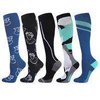 Chaussettes de compression personnalisées, bas de soutien jusqu'au genou pour infirmières, course à pied, sports, logo personnalisé