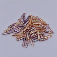 Perle naturelle d'eau douce baroque en forme de barre argentée, de couleur platine, à forte luminosité, pour accessoires de bijoux perlés faits main DIY