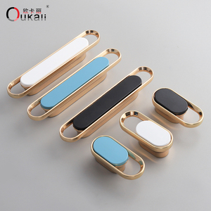 Oukali Modern Luxury Furniture Cabinet Handle Kitchen Bathroom <strong>Knobs</strong> Drawer Dresser Zinc <strong>Gold</strong> Pull Handles - Product Image 2
