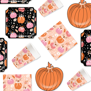 Juego de Platos y Servilletas de Papel para Fiesta de Acción de Gracias DAMAI, Kit de Vajilla Desechable con Decoraciones a Cuadros para 8 Personas - Product Image 4