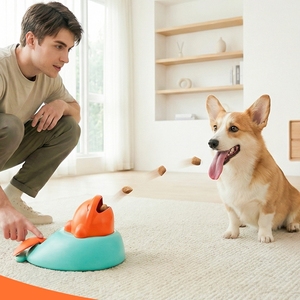 Lanzador Interactivo de Golosinas para Mascotas - Juguete de Entrenamiento con Clicker para Perros y Gatos, Alcance de 3 Metros, Juego de Rompecabezas para Estimulación Mental - Product Image 1