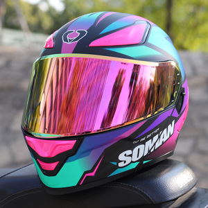Nouveau casque de moto SOMAN ABS unisexe, design à double visière rabattable, quatre saisons, chaud, pour scooter électrique F2 - Product Image 5