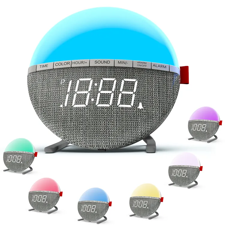 2019 Custom Gift Best Design Children's Alarm Clock Plug In Night Light Clock