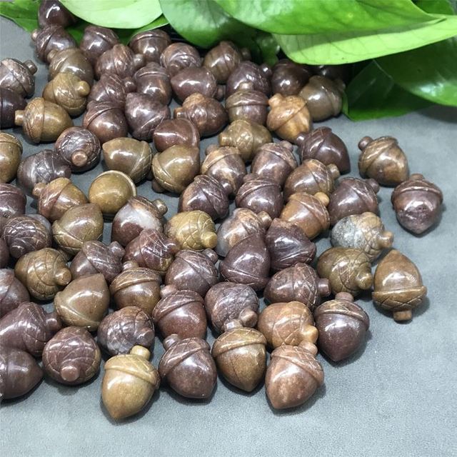 2026 Natural Mineral Carving Hazelnut Shape Crystal Agate Small Hazelnut Healing Rieki Stone For Home Decoration