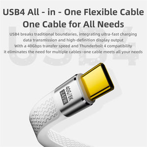 8K 40Gbps iletim PD240W hızlı şarj tip-c örgü koruyucu bilgisayar uyumlu anahtarlık <span class=keywords><strong>2</strong></span> in 1 kısa kablo - Product Image 2