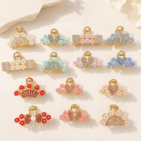 Pinces à cheveux en alliage d'or avec strass en cristal et motif floral pour femmes et filles, idéales pour les fêtes, mariages et usage quotidien, couleur personnalisable, vente en gros