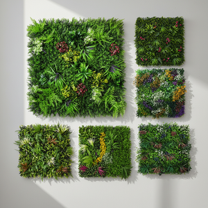 Mur végétal artificiel personnalisé, mur de fleurs artificielles, plantes vertes artificielles en plastique, mur de fond pour centre commercial - Product Image 1