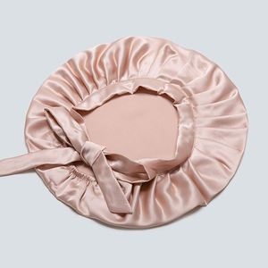Bonnet de nuit en satin pur 6A coloré, ajustable, pour cheveux longs – Vente en gros - Product Image 3