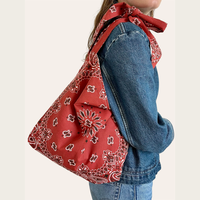 Sac hobo bandoulière ample en tissu paisley avec nœud, grand sac fourre-tout souple pour femme, sac de shopping réutilisable style bohème