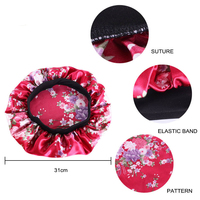 Gorro de Dormir Unisex al por Mayor con Banda Ancha y Estampado Floral, Gorro de Satén para Uso Diario en Todas las Estaciones