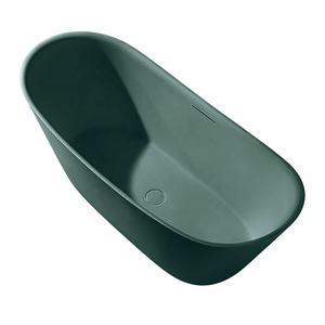 Bañera de piedra de <span class=keywords><strong>roca</strong></span> artificial ovalada verde, bañera de remojo de SPA interior para proyectos de apartamentos de Hotel, diseño independiente colorido - Product Image 1