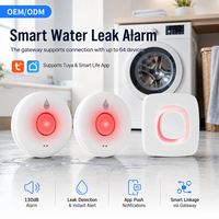 Kit de Détecteur de Fuite d'Eau Intelligent WiFi ABS avec Passerelle Sans Fil Incluse et Système de Surveillance à Distance pour Évier et Machine à Laver
