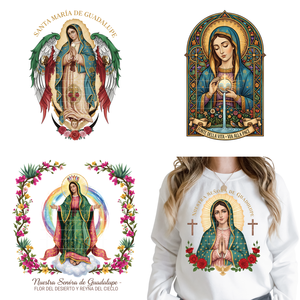 สติกเกอร์รีดร้อนลายพระคัมภีร์เมอร์รี พระแม่มารี พร้อมใช้สำหรับงานพิมพ์บนผ้า - Product Image 1