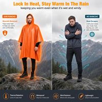 Convient à tous les types de corps, poncho de survie en Mylar unisexe pour adultes, réutilisable pour la randonnée et le camping en plein air