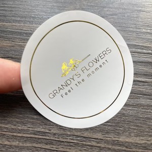 Autocollant rond personnalisé avec logo en feuille d'or, étiquette adhésive imprimée avec motif floral, autocollants adhésifs pour boutique de fleurs, emballage cadeau - Product Image 1