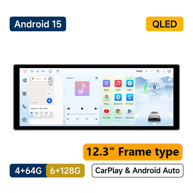 Factory Price SL32 12.3 Inch Android Car Radio Android 15 QLED Octa Core Android Car Stereo Car Android Player Head Unit