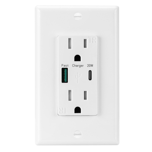 Prise murale USB Keygma QC18W et PD20W Prise USB à charge rapide avec courant max 15A certifié ETL fabriqué en ABS et PC - Product Image 2