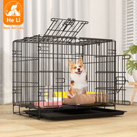 Cages à chien pliables robustes OEM/ODM en gros, avec doubles portes sécurisées, plateau amovible facile à nettoyer, logo personnalisé, pour usage intérieur
