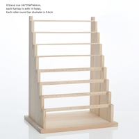 Large Detachable 8 Layer Pine Wood Timber Flat Bars Earrings Holder Rack Stand for 56 Pair of Earrings Display