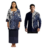 Vêtements personnalisés pour lui et elle, robe hawaïenne pour femme, robe de cérémonie Puletasi, chemise Aloha pour homme samoan, costume élégant pour couple polynésien, prix pour 2