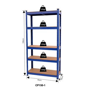 Fonte da fábrica antiferrugem 5-Layer <span class=keywords><strong>Metal</strong></span> <span class=keywords><strong>Warehouse</strong></span> Rack Steel Rivet Prateleiras com capacidade de carga leve para garagens - Product Image 1