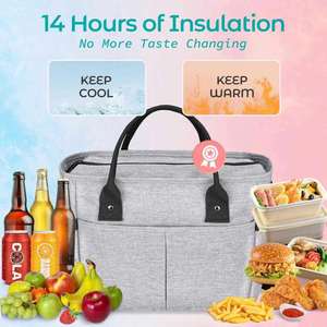 Bolsa Térmica Grande para Almuerzo con Logotipo Personalizado, Lonchera Casual con Correa para Hombro para Mujer, Bolsillos Laterales y Porta Botella de Agua - Product Image 3