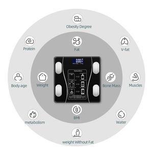 智能电子数字浴室秤180千克396lb容量电池供电智能身体脂肪分析仪秤 - Product Image 2