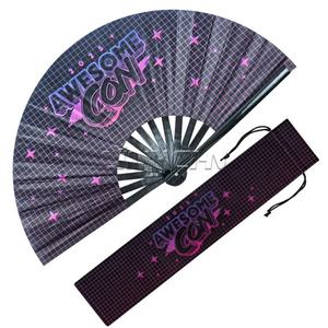 Ventilador Rave de neón de doble cara personalizado con soporte Artesanía de bambú para fanáticos - Product Image 1
