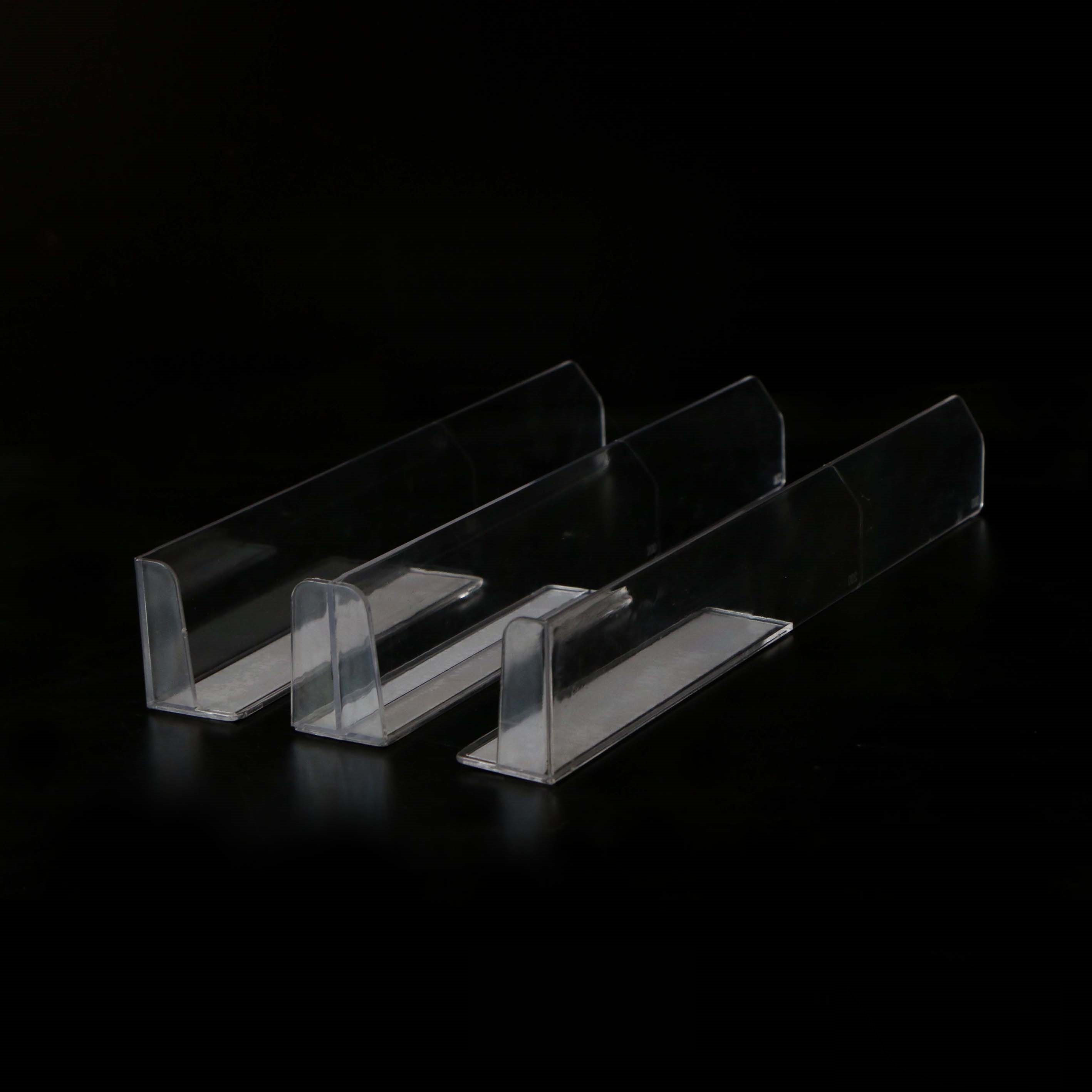 Clear Plastic PS Magnetic Supermarket Shelf Food/Bottle Dividers For Metal Shelves