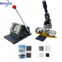 Kit de fabrication d'aimants de réfrigérateur carrés 50x50mm avec consommables et décoration, machine à boutons personnalisée
