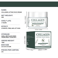 Crème Visage Liftante au Collagène OEM ODM Marque Privée 50g Hydratante Raffermissante avec Acide Hyaluronique et Squalane
