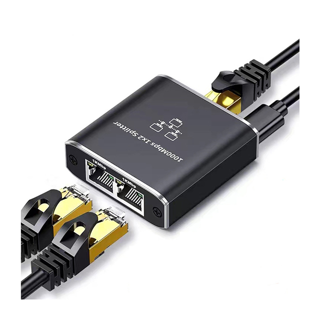 Gigabit Network Connector RJ45 POE Switch Cable Splitter 1000m Divided into Two 1 to 2 Network Cable Distributor