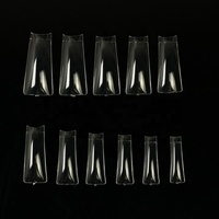 Pointes d'ongles en forme de canard, taille moyenne, logo personnalisé, grandes tailles XL XXL, acrylique transparent, demi-couverture, forme large, pieds longs, pointes d'ongles en forme de canard