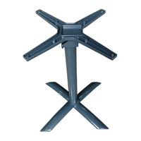 Base de table en aluminium, cadre de table pliable à quatre croisillons avec pieds réglables pour terrasse extérieure, bistrot, café, salle à manger