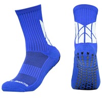 Chaussettes de sport pour hommes de haute qualité, brodées, à compression, imprimées, antidérapantes, avec grip personnalisé, en Spandex/Nylon/Coton, écologiques