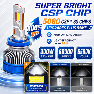 XVIEW S28 300W 60000LM <span class=keywords><strong>Ampoule</strong></span> de phare LED haute puissance pour voiture <span class=keywords><strong>H4</strong></span> H7 H11 9005 9006 avec puce CSP, phare LED automobile, vente en gros - Product Image 2