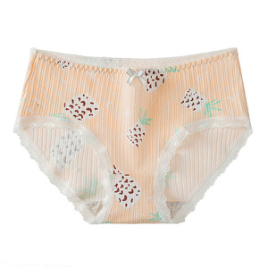 Wholesale Comfortable Mid Waist Underwear Breathable Underpants Soft Loveliness Briefs Women's Girl Knickers <strong>Frilly</strong> Underwear - Product Image 5
