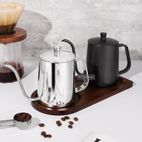 HIGHWIN 350ml 600ml Bouilloire à col de cygne à bec verseur en acier inoxydable pour bouilloire à café