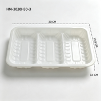 Barquette alimentaire en plastique de qualité alimentaire, écologique, pour viande de bœuf congelée, emballage sous blister, 3 compartiments, barquette MAP