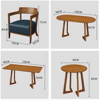 Tables, chaises, canapés et ensembles de sièges en bois massif modernes pour les salons de thé, les boulangeries, les librairies et les zones de réception