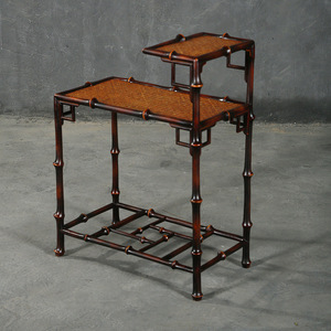 Ming Style Handmade <b>Bamboo</b> Coffee <b>Table</b> Rattan Top Chinese Antique Design Living Room Furniture For Tea Brewing - Product Image 3