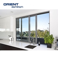 Ventanas correderas de aluminio con doble acristalamiento Ventanas de aluminio con persianas integradas Ventanas correderas de 3 vías de aluminio