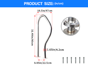 מעקה לבריכה מנירוסטה לבריכות שקועות (39x32) 304SS עם כיסוי כחול נגד החלקה, קיבולת מעל 250 ליברות, מותג OEM - Product Image 6